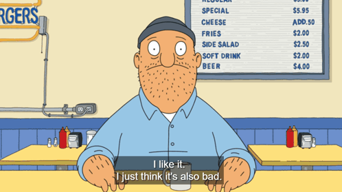 Bob from Bobs Burgers Sitting at Table