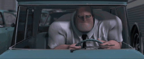 Bob Parr The Incredibles Stuck In Traffic GIF