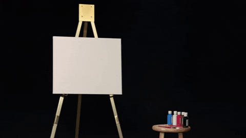 Bob Ross 480 X 270 Gifcomical Bob Ross Impersonator Approaching Blank Canvass GIF