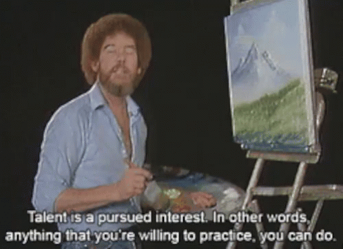Bob Ross American Painter Practice Painting GIF