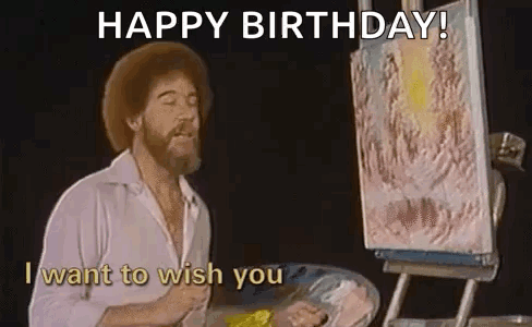Bob Ross Birthday Meme GIF