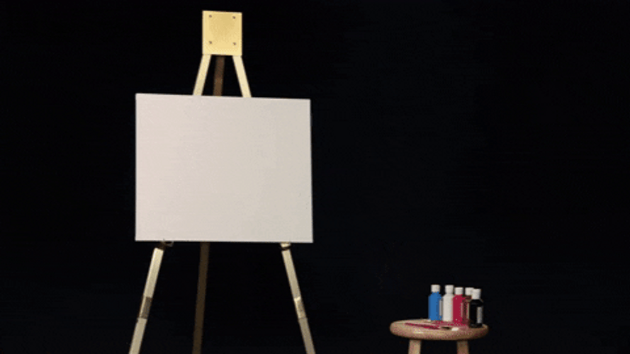 Bob Ross Comical Bob Ross Impersonator Approaching Blank Canvass GIF