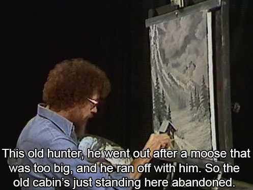 Bob Ross Explaining His Painting GIF