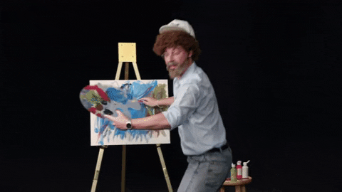 Bob Ross Frantic Painting Meme GIF