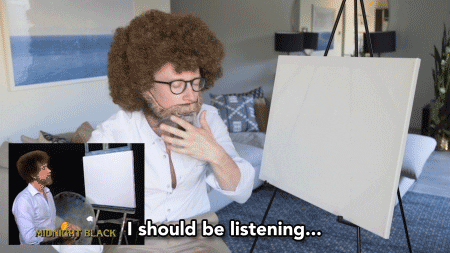 Bob Ross Hilarious Reaction To Impersonator GIF