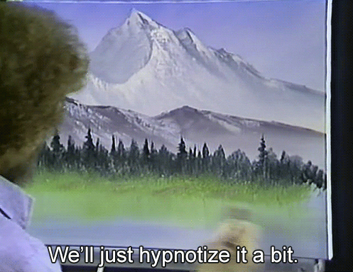 Bob Ross Hypnotized Painting GIF