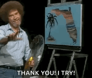 Bob Ross Painting with Palette