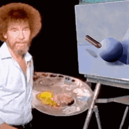 Bob Ross Painting with Palette