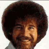 Bob Ross Poodle Hair Meme GIF