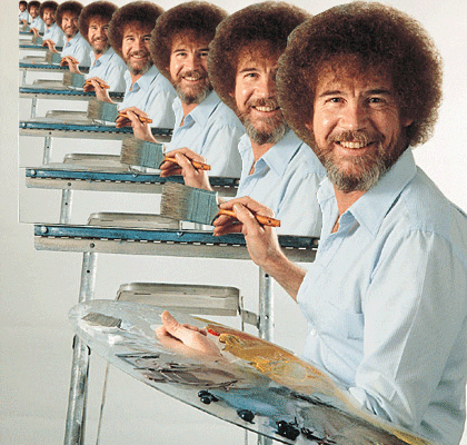 Bob Ross Smiling Painting Loop GIF