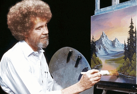 Bob Ross Sparkling Hair GIF