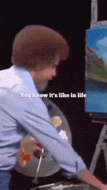 Bob Ross Waiting For Good Times Gif GIF