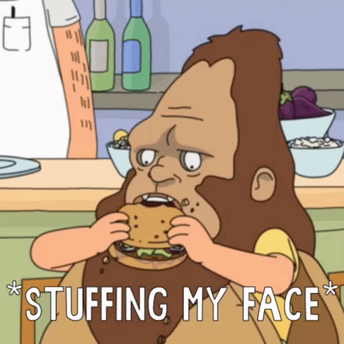 Bob's Burgers Beefsquatch Stuffed Face GIF