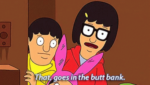 Bob's Burgers Character Holding Pizza Saying Flirt a Little Wink a Little