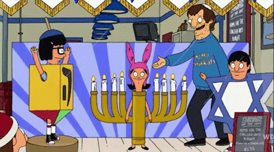 Bob's Burgers Hanukkah Scene With Menorah GIF