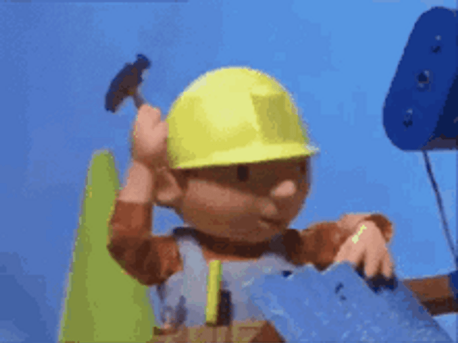 Bob The Builder Fixing With Hammer GIF