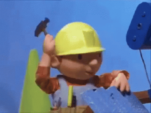Bob the Builder Holding Hammer Can We Fix It Yes We Can