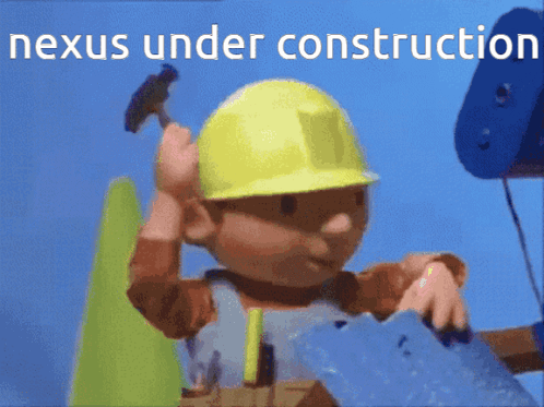 Bob the Builder Holding Hammer Nexus Under Construction