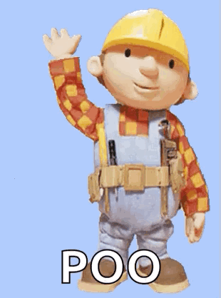 Bob the Builder Waving Hard Hat and Overalls