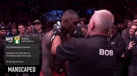 Bob Wiping Face Of Israel Adesanya GIF