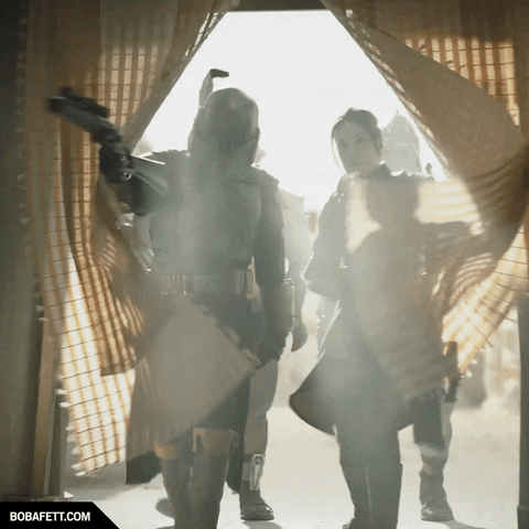 Boba Fett Arriving With Group GIF