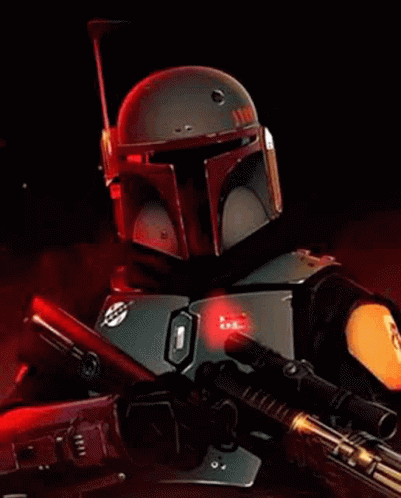 Boba Fett from Star Wars Holding Rifle