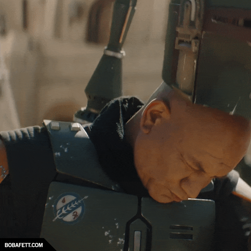 Boba Fett Removing Head Gear GIF