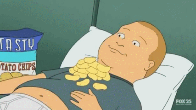 Bobby Hill Eating In Bed GIF