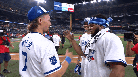 Bobby Witt Jr Greeting Teammates GIF