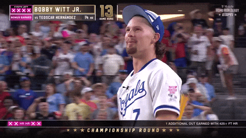 Bobby Witt Smiling While Looking At Something GIF