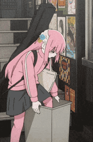 Bocchi The Rock Hitori Goto Hiding On Trash GIF
