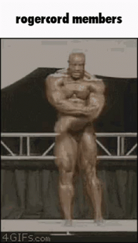 Bodybuilder Statue with Rogercord Members