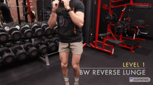Bodyweight Reverse Lunge Training GIF