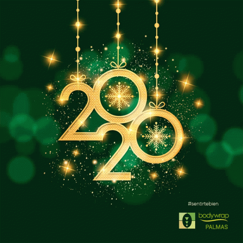 Bodywrap Palmas Gold Numbers Snowflakes GIF