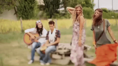 Boho Hippies Dancing GIF