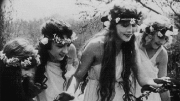 Boho Ladies With Flower Headdresses GIF