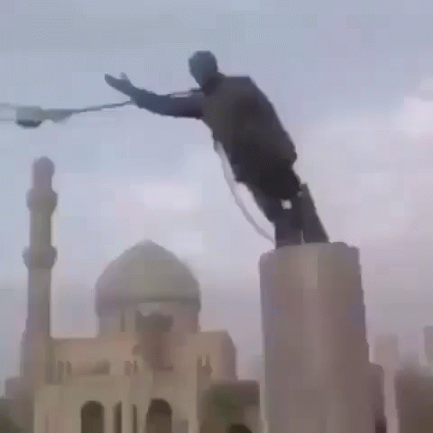 Boi Falling Statue Meme GIF