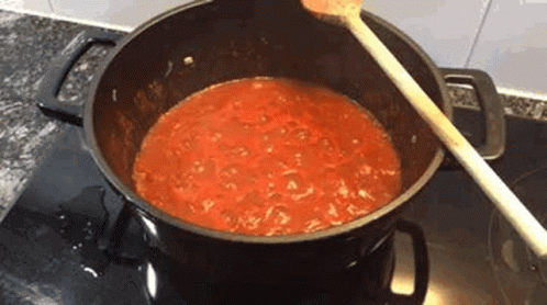 Boiling Tomato Sauce In Pot GIF