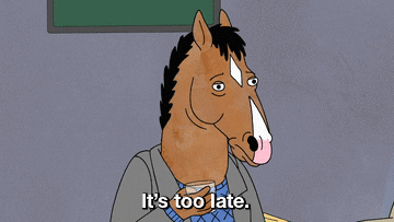 Bojack Horseman Its Too Late GIF