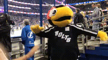 Bolt Mascot Standing With Arms Outstretched GIF