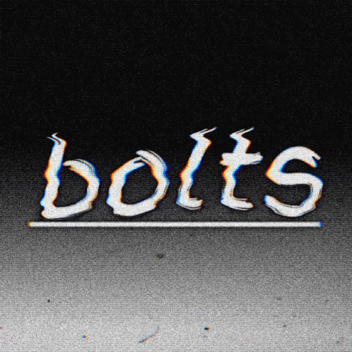 Bolts Word On Black Background GIF
