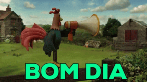 Bom Dia Chicken Megaphone GIF