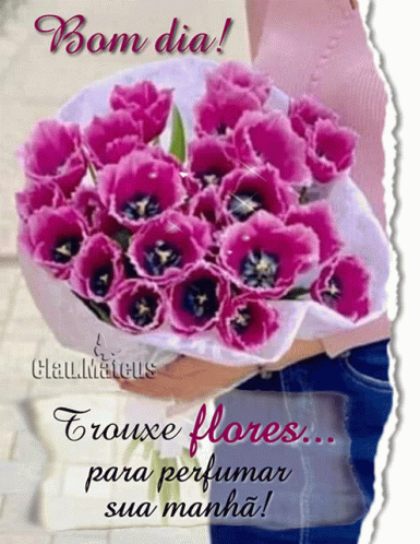 Bom Dia Flower Bouquet GIF