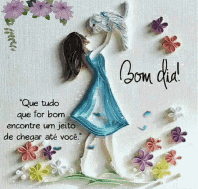 Bom Dia Girl Puppy Art GIF