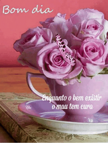 Bom Dia Pink Roses GIF