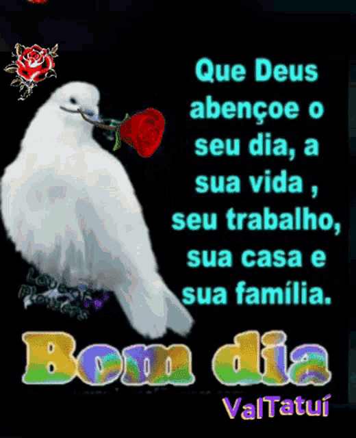 Bom Dia White Dove Love GIF