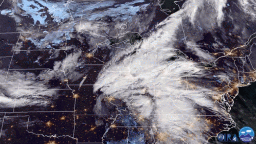 Bomb Cyclone Forming Over Land Satellite View GIF
