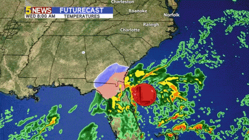 Bomb Cyclone Moving Above Ocean Satellite Footage GIF