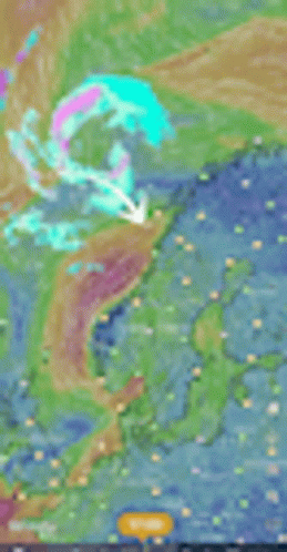 Bomb Cyclone Rotating Between Two Lands GIF