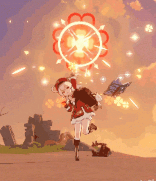 Bomb Explosion Magic Cast By Klee GIF